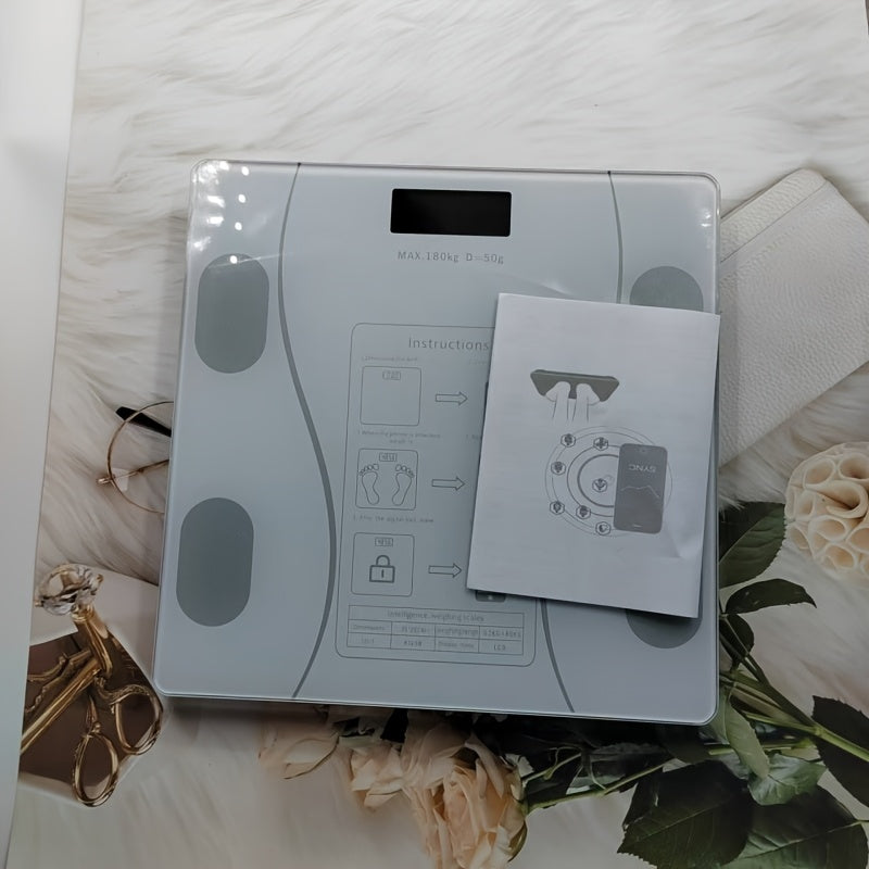 UAEIUI Smart Digital Bathroom Scale, Battery-Powered, Wireless, Non-Rechargeable, with Body Fat Monitoring for Home Use, for Women, Men