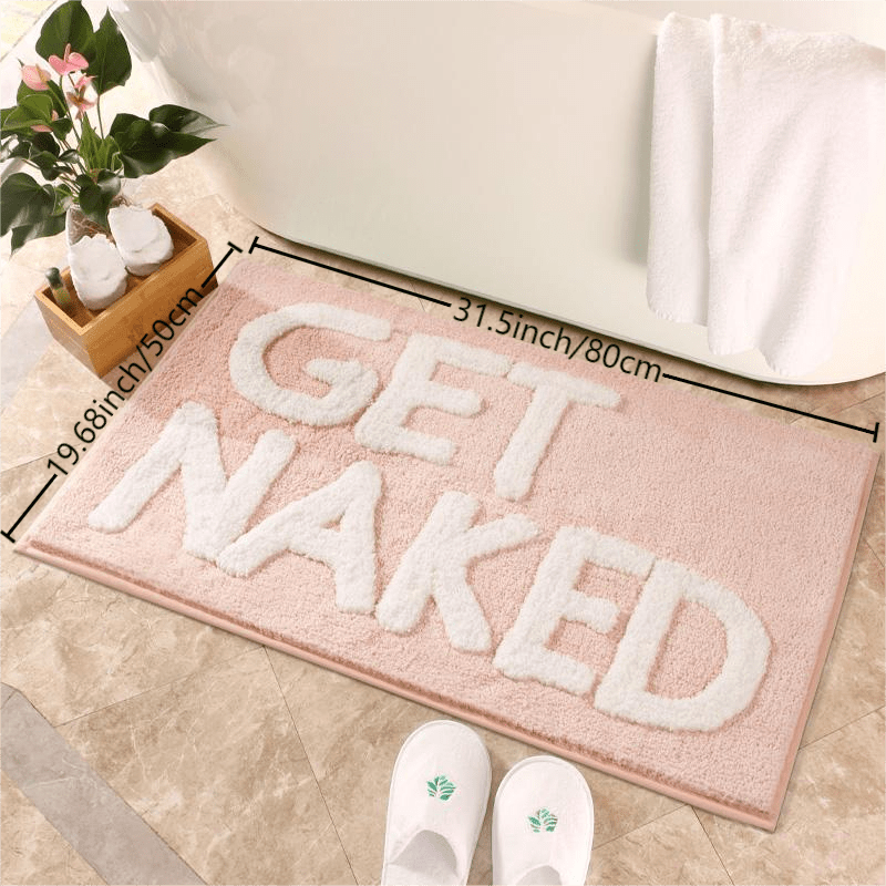 1pc, Letter Absorbent Non-slip Bathroom Floor Mat, Aesthetic Bathroom Mat, Non-slip Indoor Mat, Floor Mat, Doormat, Home Decor Room Decor