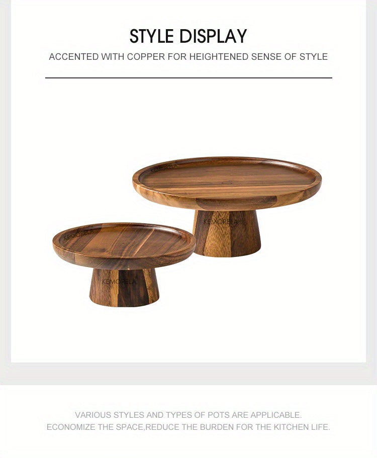 1PC Wood Round Dessert Plate, Wooden Cake Plate, Creative Food Serving Trays, Eco Naural Wood Dessert Fruit Snack Tray, Home Decor, Photography Props