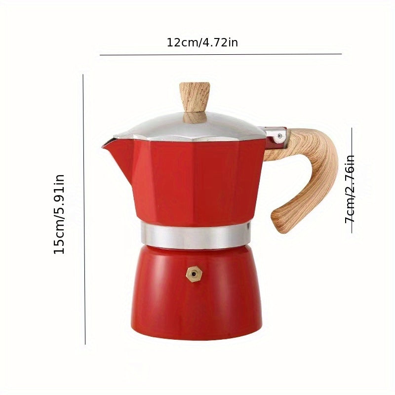 Compact & Portable Moka Pot Coffee Maker - Handcrafted for Rich Flavor - Perfect for Home, Outdoor Adventures & Camping - Durable & Easy to Use