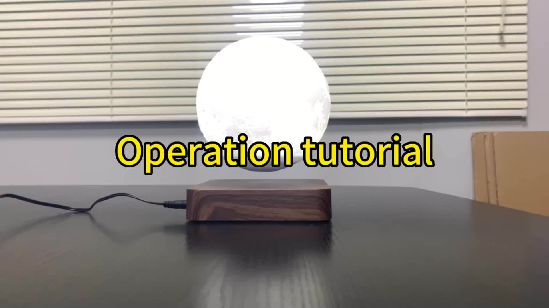Levitating Moon Lamp Magnetic Floating Night Light Unique Levitation Bedside Table Lamp Creative Desk 3D Printing LED Light With For Office Bedroom Home Decorations (3 Colors Modes)