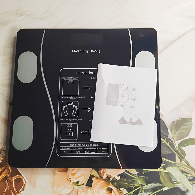 UAEIUI Smart Digital Bathroom Scale, Battery-Powered, Wireless, Non-Rechargeable, with Body Fat Monitoring for Home Use, for Women, Men