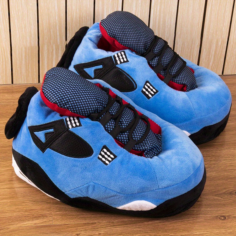 Men's Warm Cozy Plush Comfy Non-slip Home Shoes, Winter