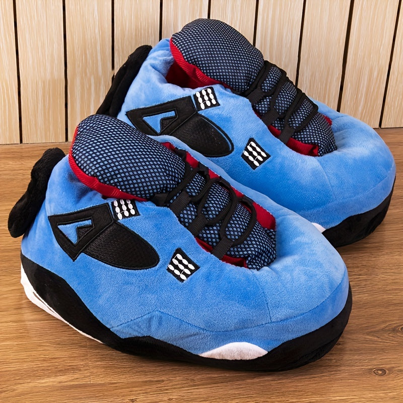 Men's Warm Cozy Plush Comfy Non-slip Home Shoes, Winter