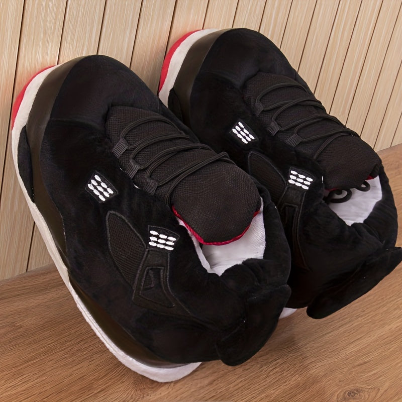 Men's Warm Cozy Plush Comfy Non-slip Home Shoes, Winter