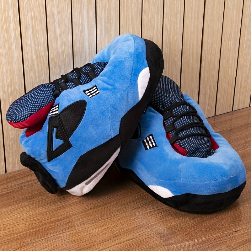 Men's Warm Cozy Plush Comfy Non-slip Home Shoes, Winter