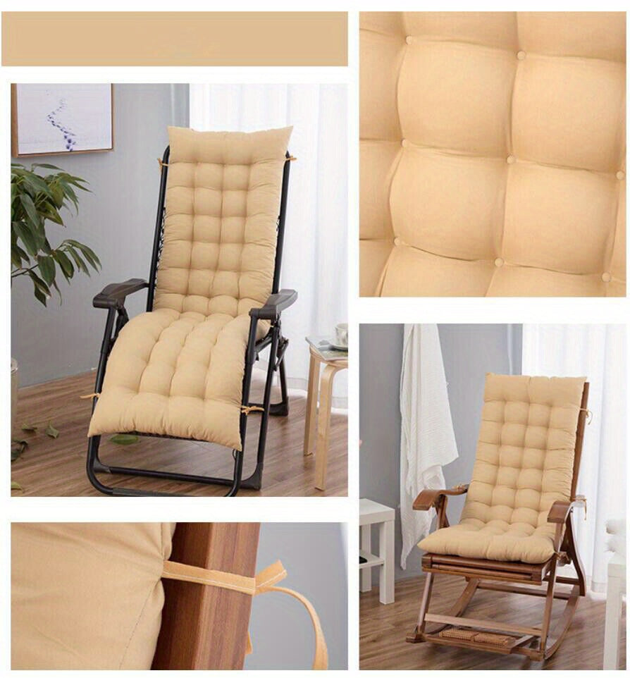 1pc Plush Lounger Recliner Chair Cushion Replacement - Soft, Water-Resistant, and Durable for Outdoor Garden Bench Seat Home Decor - Easy to Clean and Install