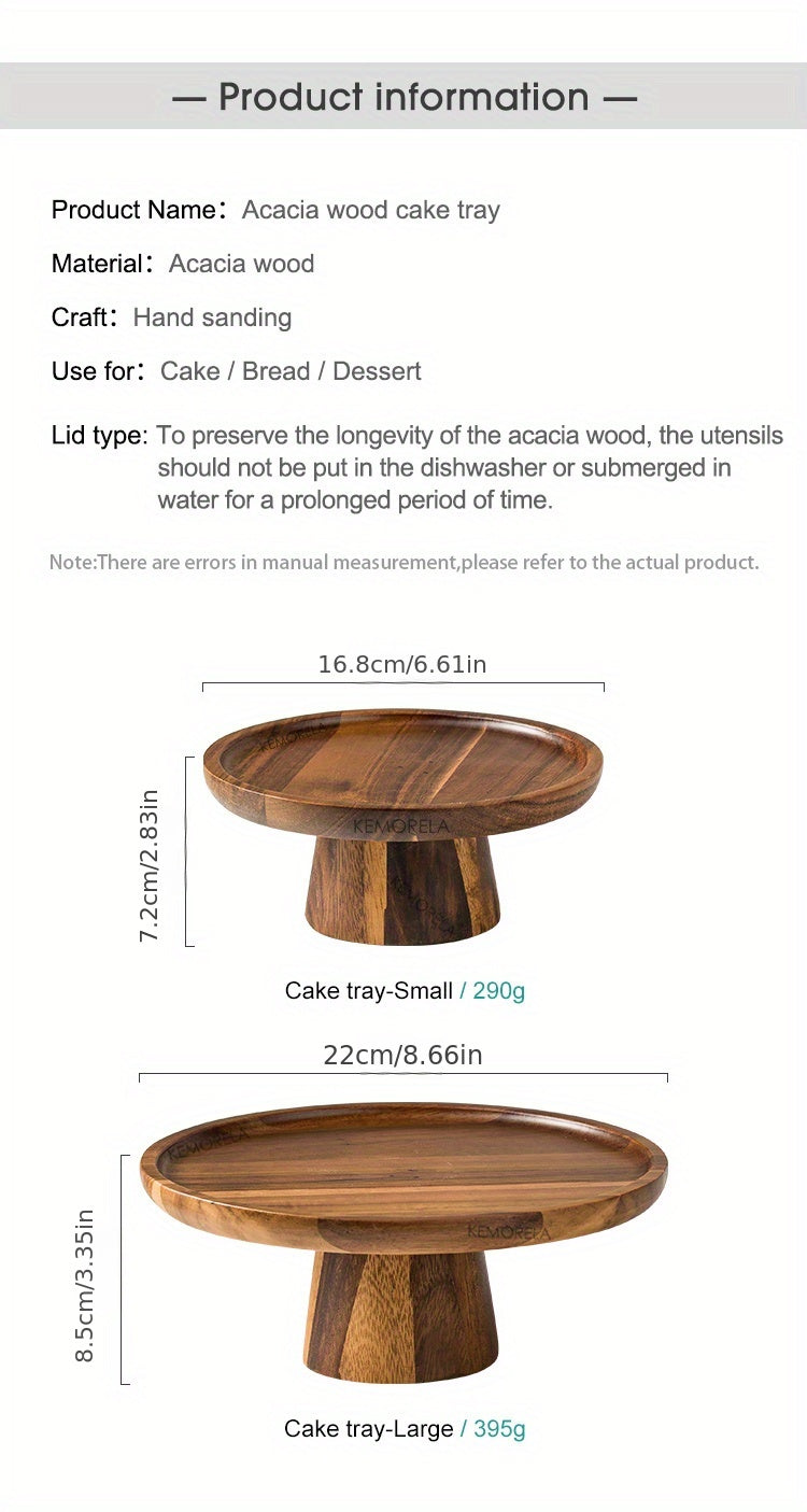 1PC Wood Round Dessert Plate, Wooden Cake Plate, Creative Food Serving Trays, Eco Naural Wood Dessert Fruit Snack Tray, Home Decor, Photography Props