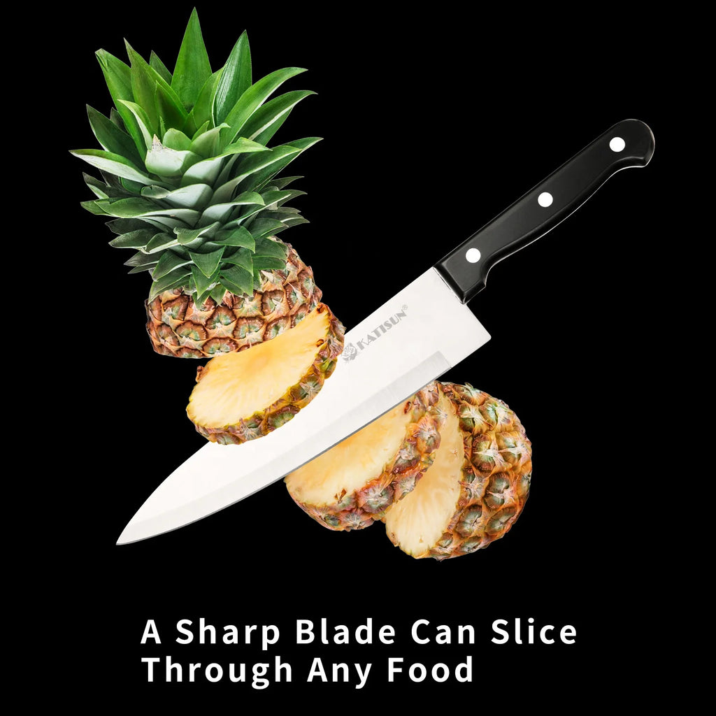 19 Pcs Home Cooking Kitchenware Steel Kitchen Chef Knife Block Set with Shears Fork Knife Sharpener