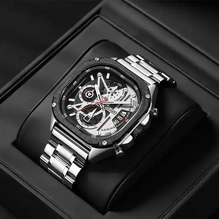 Relogio Masculino Megir 2217 Original Brand Chronograph Watches Men Wrist Luxury Waterproof  2217G Square Quartz Watch