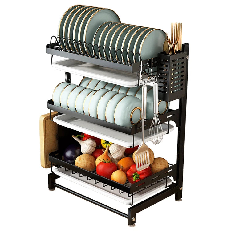 Stainless Steel Kitchenware Storage Shelves Over Sink Dish Drying Rack