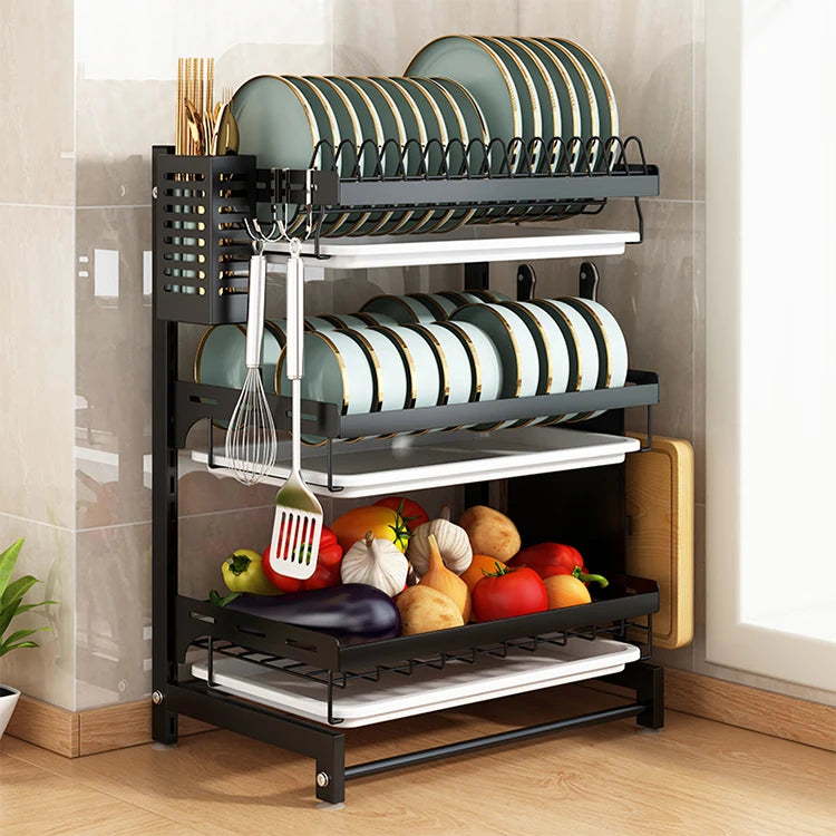 Stainless Steel Kitchenware Storage Shelves Over Sink Dish Drying Rack