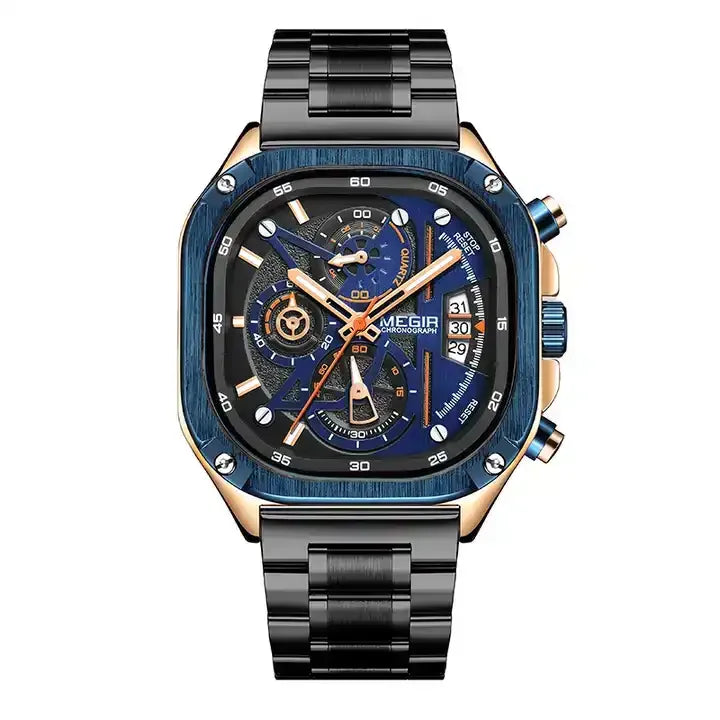 Relogio Masculino Megir 2217 Original Brand Chronograph Watches Men Wrist Luxury Waterproof  2217G Square Quartz Watch