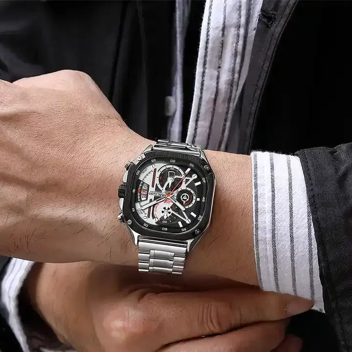 Relogio Masculino Megir 2217 Original Brand Chronograph Watches Men Wrist Luxury Waterproof  2217G Square Quartz Watch