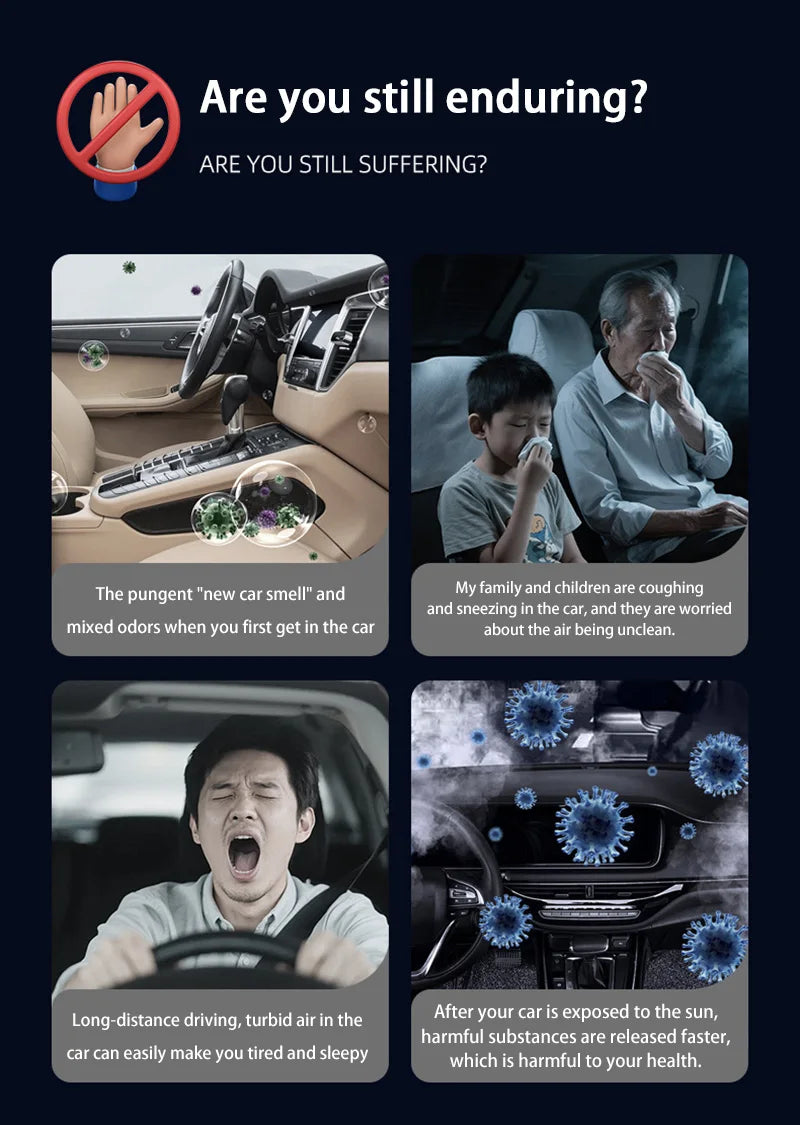 Xiaomi New Car Air Purifier, A Negative Ion Ambient Light Car Air Purifier For Removing Formaldehyde And Odors Inside The Car