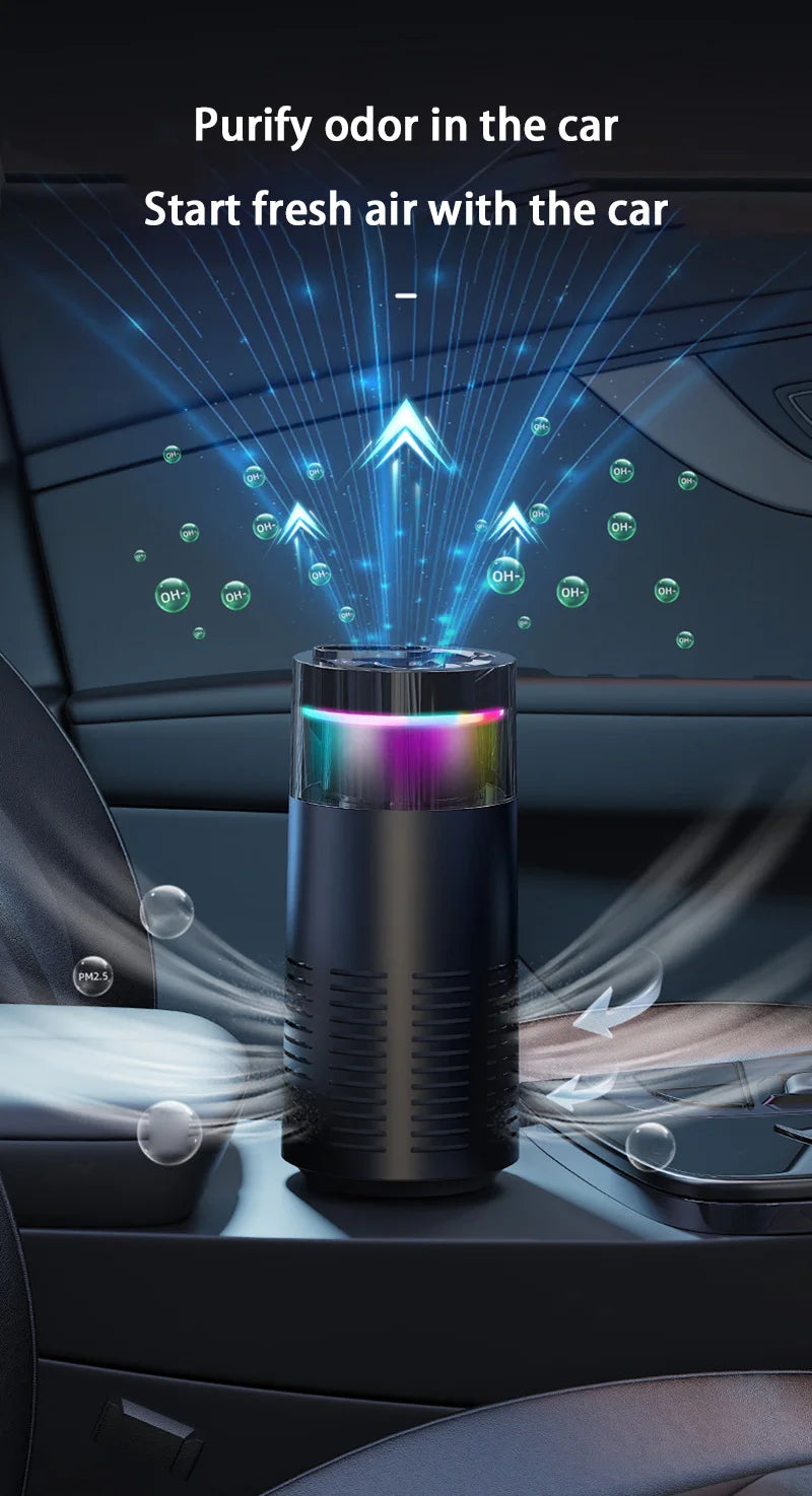 Xiaomi New Car Air Purifier, A Negative Ion Ambient Light Car Air Purifier For Removing Formaldehyde And Odors Inside The Car