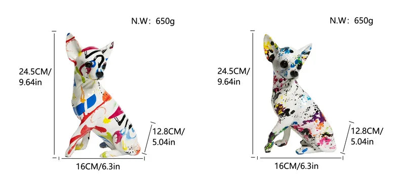 Colorful Home Decorations Living Room Entrance Dog Ornaments Desktop Resin Crafts Home Decoration Accessories Home Decor
