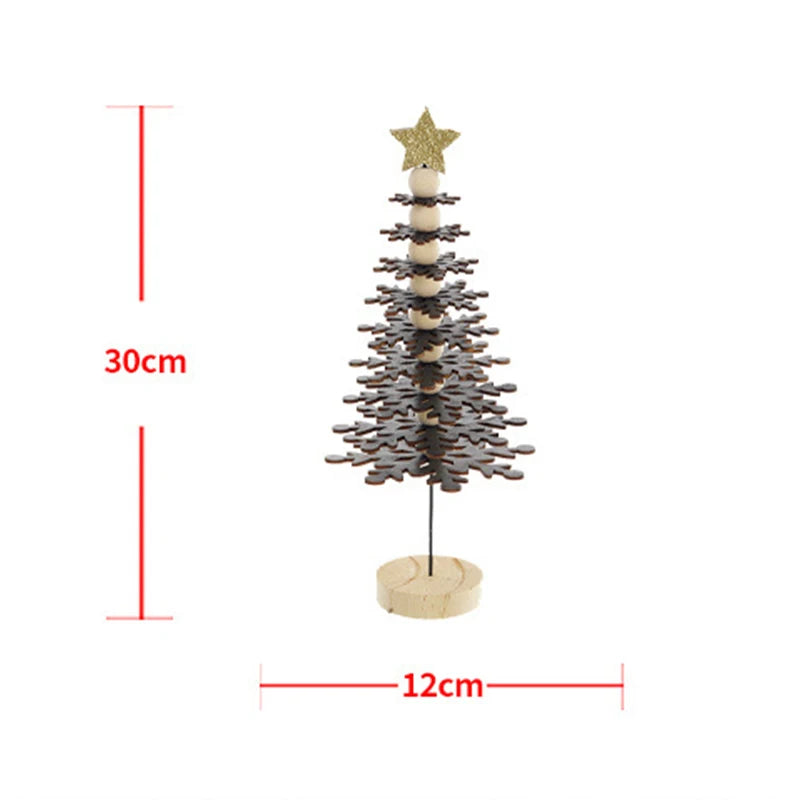 Christmas Tree Decoration 2025 Christmas Scene Decorations  Wooden Ornaments for Living Room Bedroom Desk Tabletop Home Ornament
