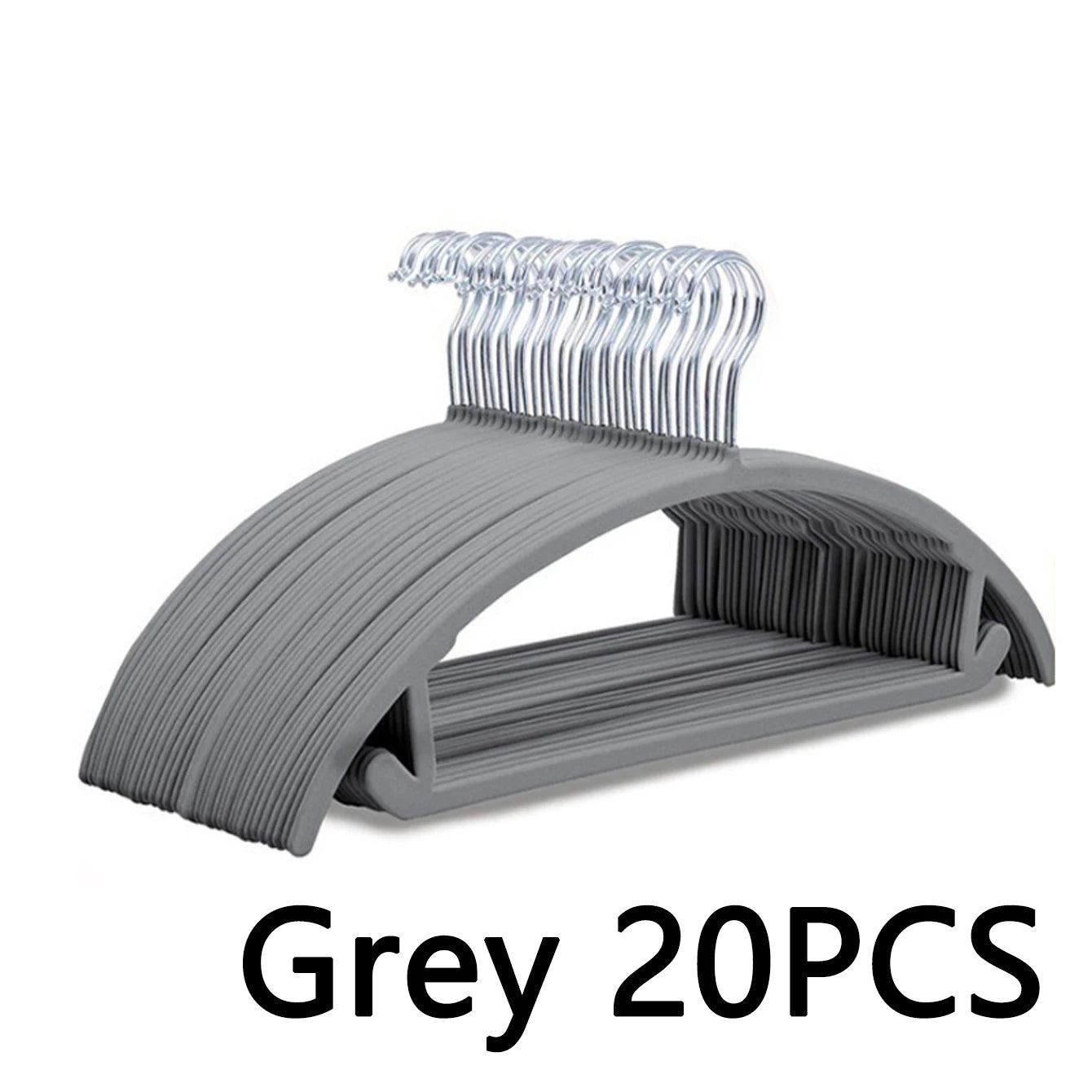 10/20Pcs Household Black/Beige/Grey Flocked Hangers, Plastic Hangers, Suitable for Closet Organizers, Sturdy and Durable, Space-Saving, Non-Slip and Won'T Fall Off, No Bulging Shoulders, No Damage to Clothes, Used for Clothin