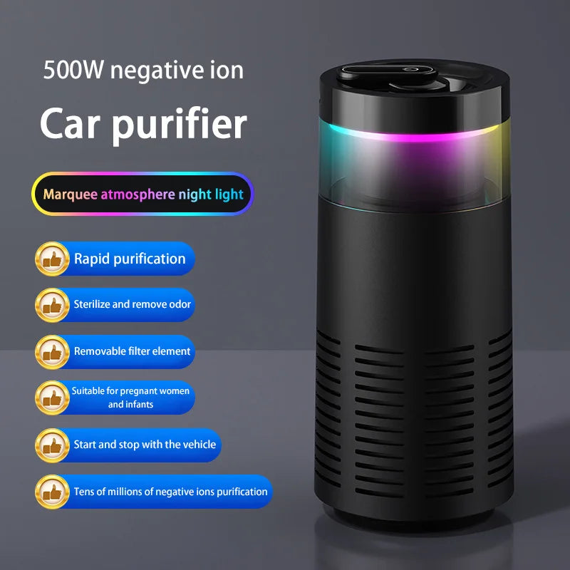 Xiaomi New Car Air Purifier, A Negative Ion Ambient Light Car Air Purifier For Removing Formaldehyde And Odors Inside The Car