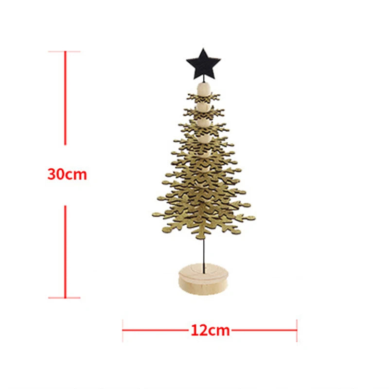 Christmas Tree Decoration 2025 Christmas Scene Decorations  Wooden Ornaments for Living Room Bedroom Desk Tabletop Home Ornament