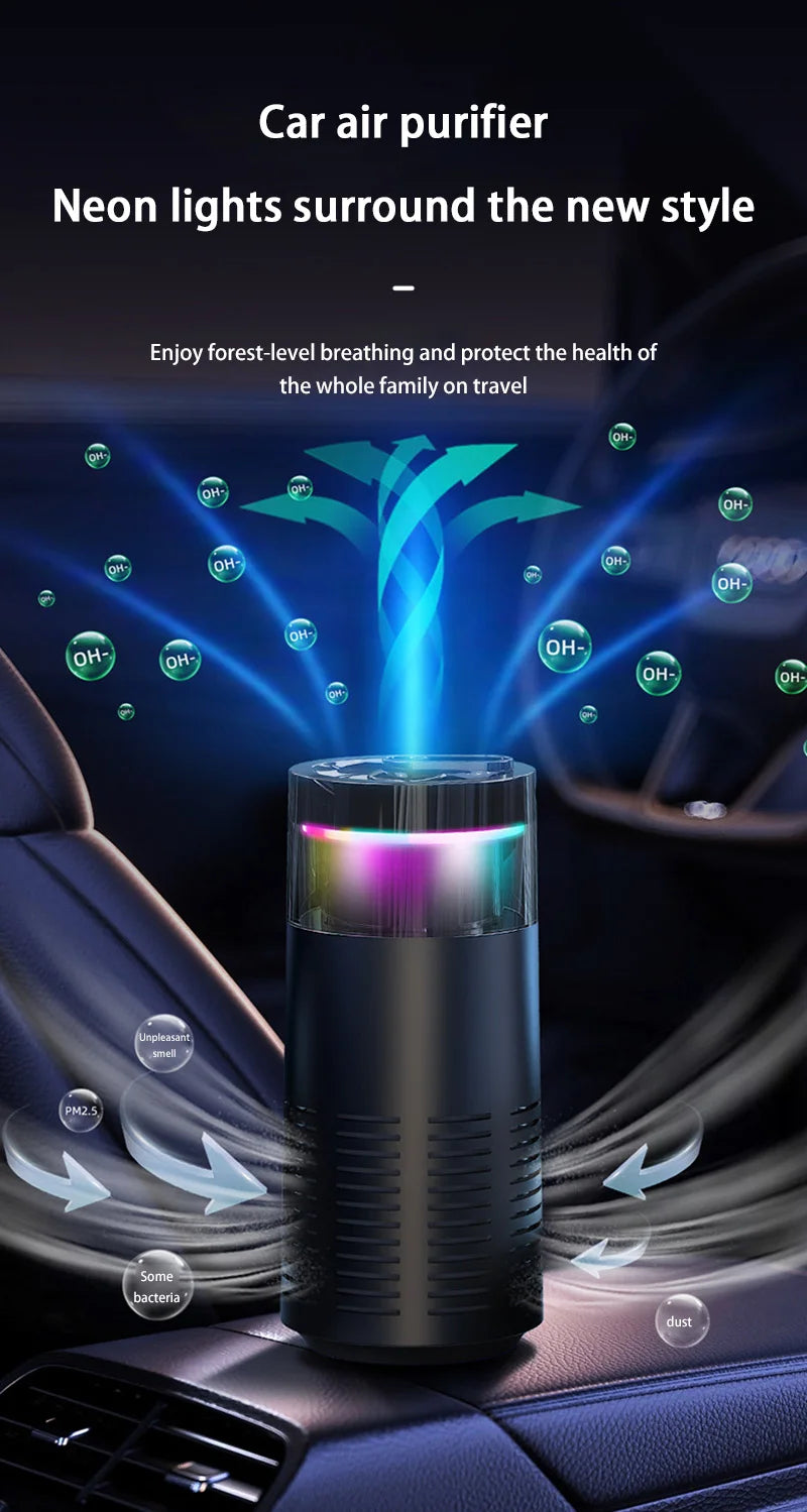 Xiaomi New Car Air Purifier, A Negative Ion Ambient Light Car Air Purifier For Removing Formaldehyde And Odors Inside The Car