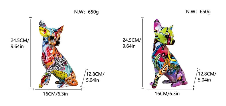 Colorful Home Decorations Living Room Entrance Dog Ornaments Desktop Resin Crafts Home Decoration Accessories Home Decor