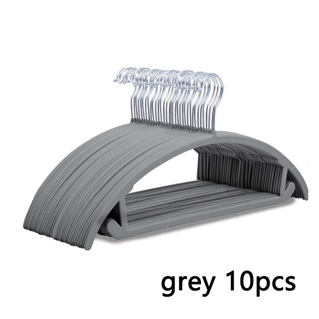 10/20Pcs Household Black/Beige/Grey Flocked Hangers, Plastic Hangers, Suitable for Closet Organizers, Sturdy and Durable, Space-Saving, Non-Slip and Won'T Fall Off, No Bulging Shoulders, No Damage to Clothes, Used for Clothin