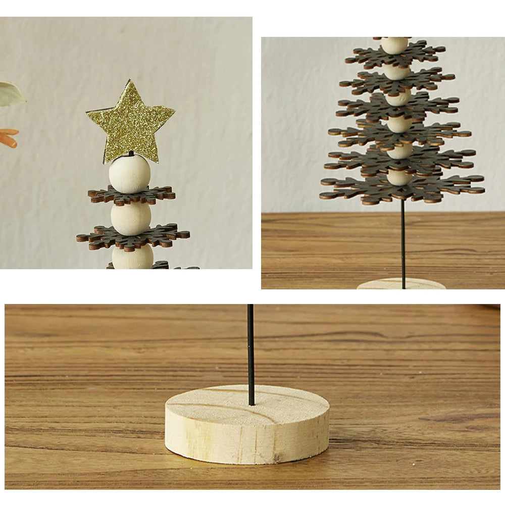 Christmas Tree Decoration 2025 Christmas Scene Decorations  Wooden Ornaments for Living Room Bedroom Desk Tabletop Home Ornament