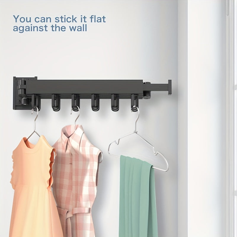 1pc Compact Wall-Mounted Folding Clothes Rack - Space-Saving Quilt Holder for Bathroom, Balcony, and Home - Easy-to-Use, Convenient, and Durable Small Drying Rack for Clothes, Quilts, and Towels - Perfect for Indoor and Outdo