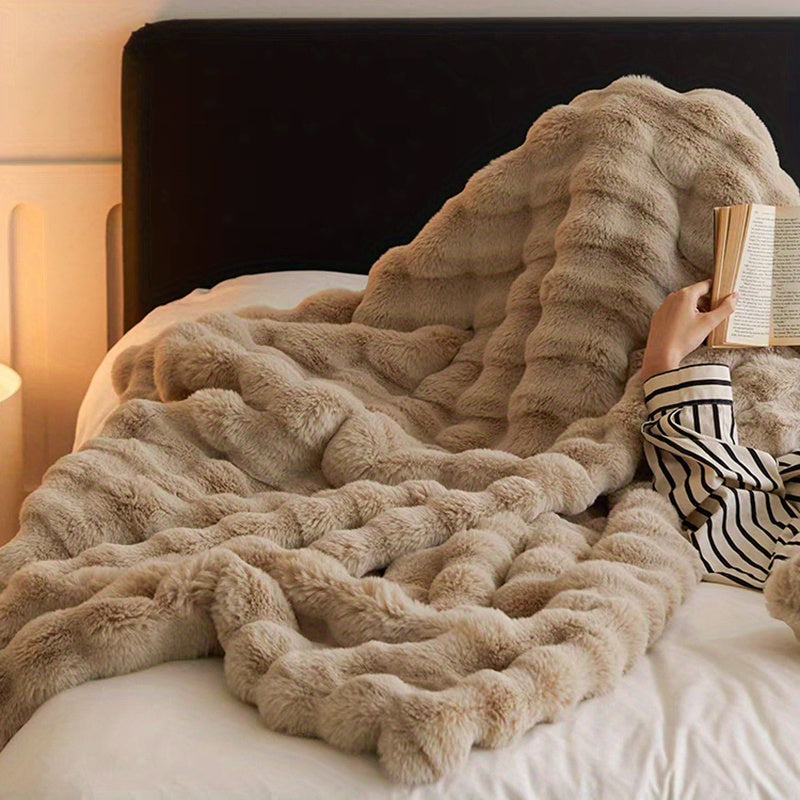 1pc Soft and Cozy Plush Blanket for Travel, Sofa, Bed, and Home Decor - Perfect Gift for Family and Friends