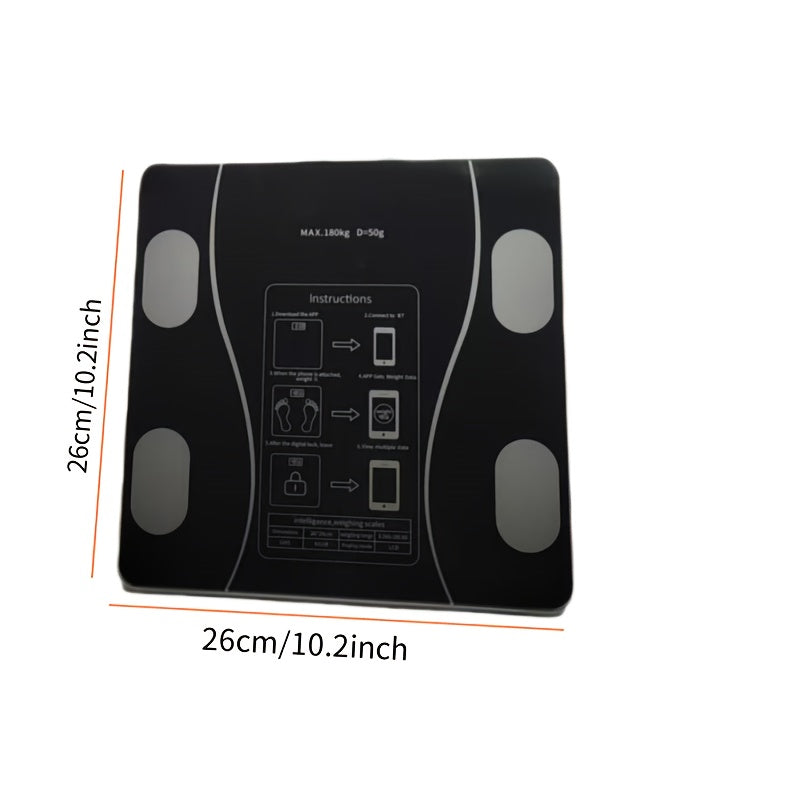 UAEIUI Smart Digital Bathroom Scale, Battery-Powered, Wireless, Non-Rechargeable, with Body Fat Monitoring for Home Use, for Women, Men