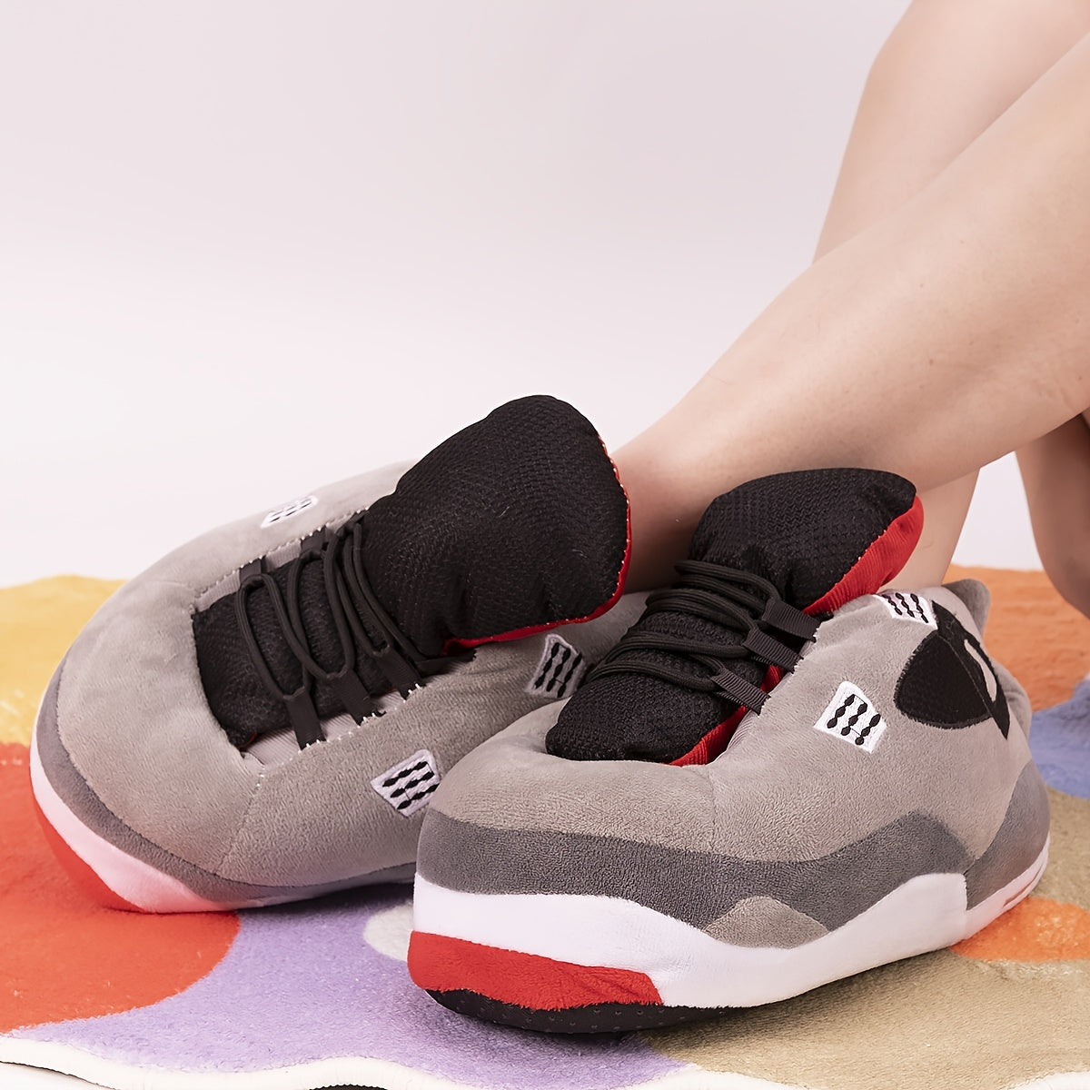 Men's Warm Cozy Plush Comfy Non-slip Home Shoes, Winter