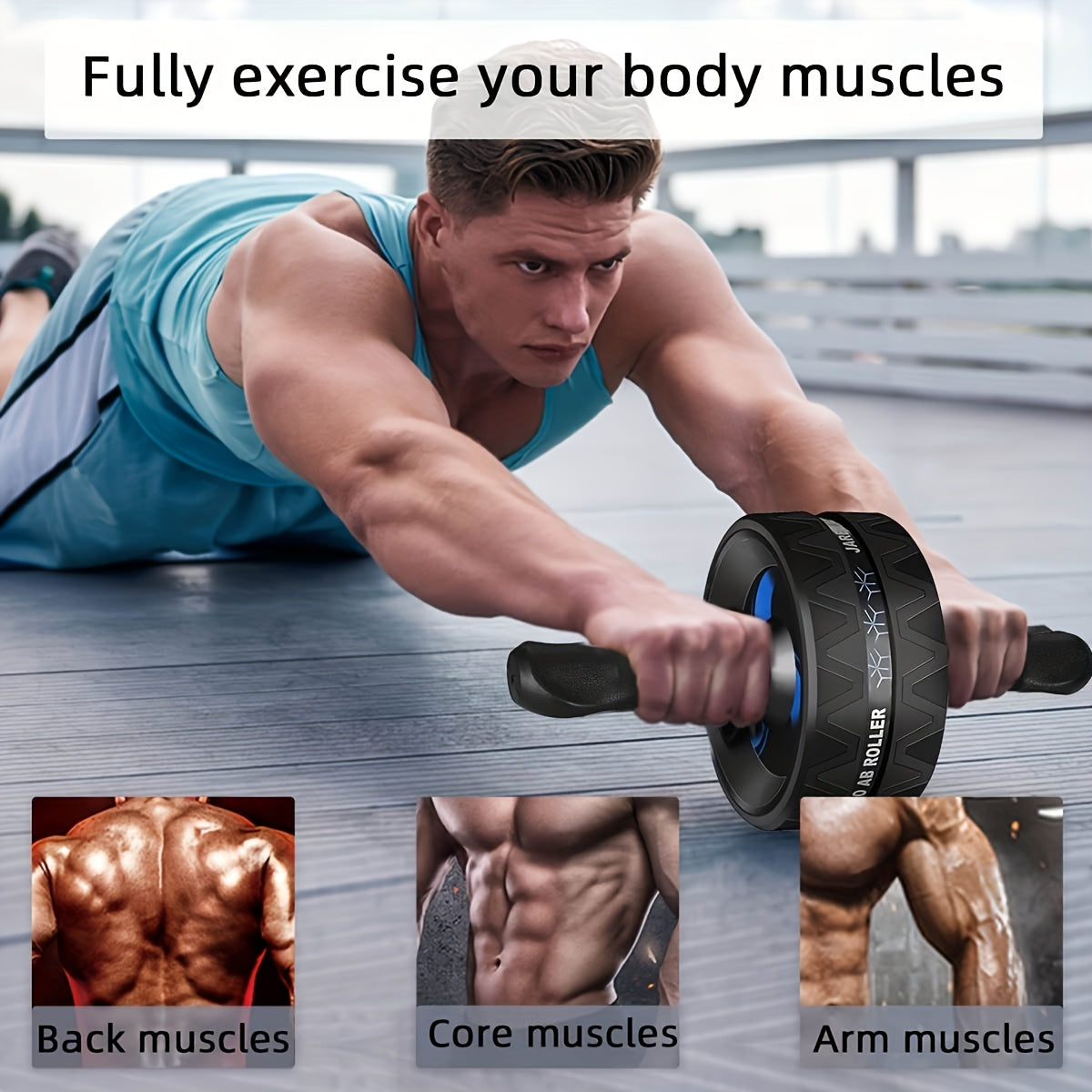 [Silent|Stable] Silent and Stable Abdominal Wheel, Abdominal Muscle Wheel | Strength Training Set, Tummy Tuck Fitness Equipment | Suitable for Living Room, Home, Indoor, Gym etc., Gift for Fitness Enthusiasts and Athletes