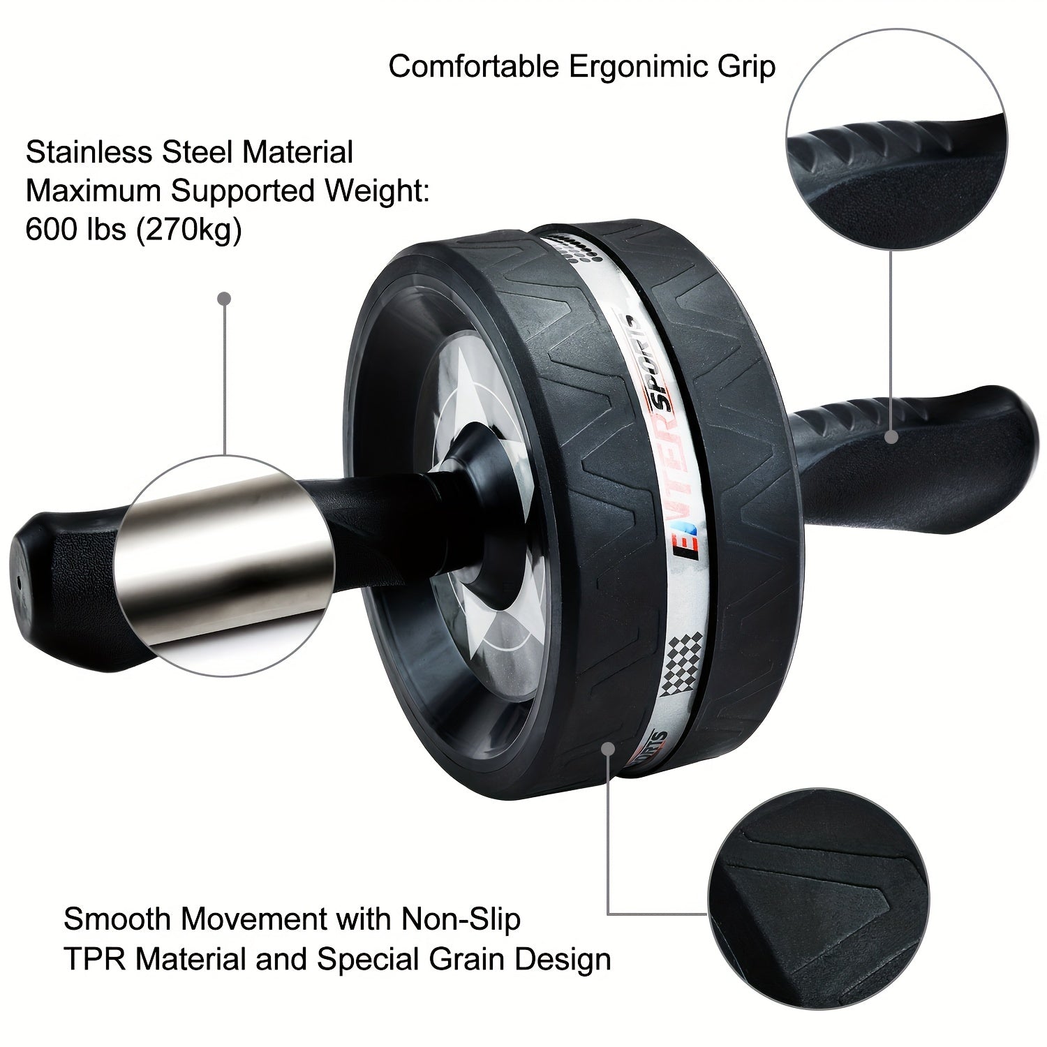 [Silent|Stable] Silent and Stable Abdominal Wheel, Abdominal Muscle Wheel | Strength Training Set, Tummy Tuck Fitness Equipment | Suitable for Living Room, Home, Indoor, Gym etc., Gift for Fitness Enthusiasts and Athletes