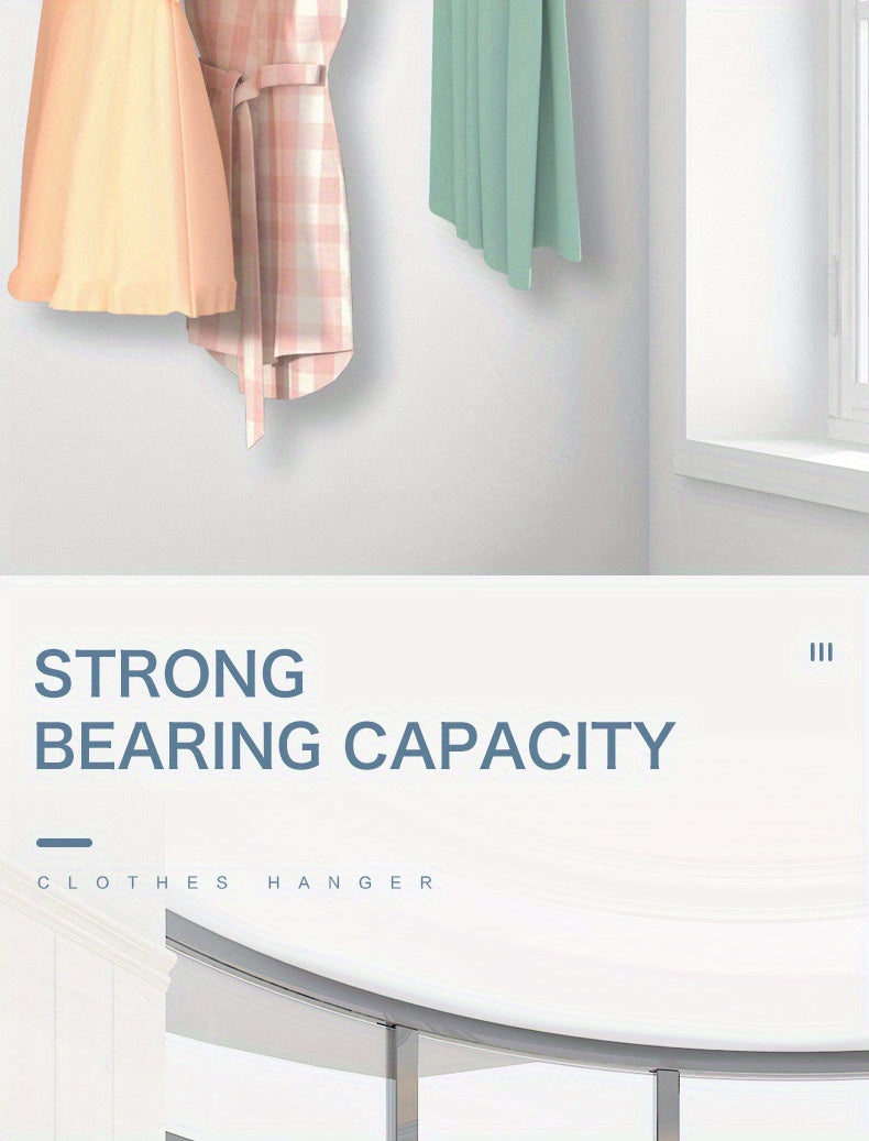 1pc Compact Wall-Mounted Folding Clothes Rack - Space-Saving Quilt Holder for Bathroom, Balcony, and Home - Easy-to-Use, Convenient, and Durable Small Drying Rack for Clothes, Quilts, and Towels - Perfect for Indoor and Outdo